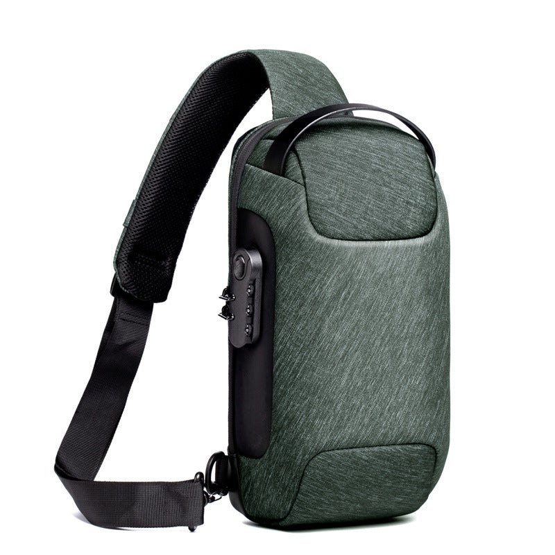Wasserdichte USB-Diebstahlsicherung, Herren-Umhängetasche aus Oxford-Gewebe, multifunktionale Kurzreisetasche, Messenger-Brusttasche