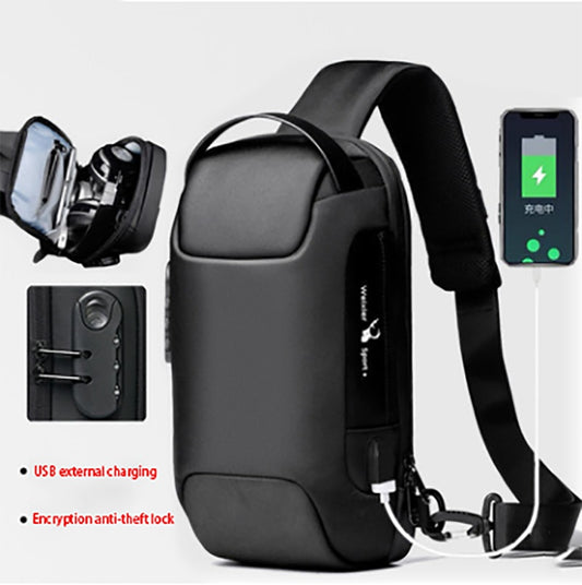 Wasserdichte USB-Diebstahlsicherung, Herren-Umhängetasche aus Oxford-Gewebe, multifunktionale Kurzreisetasche, Messenger-Brusttasche