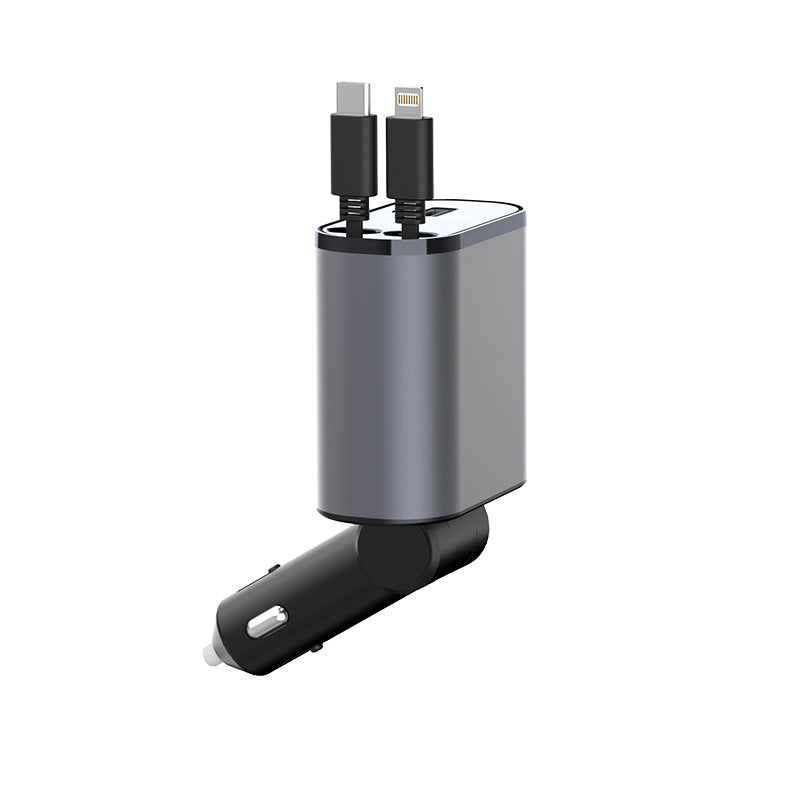 Metall-Autoladegerät 100W Superschnellladung Kfz-Zigarettenanzünder USB- und Typ-C-Adapter