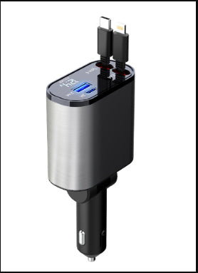 Metall-Autoladegerät 100W Superschnellladung Kfz-Zigarettenanzünder USB- und Typ-C-Adapter