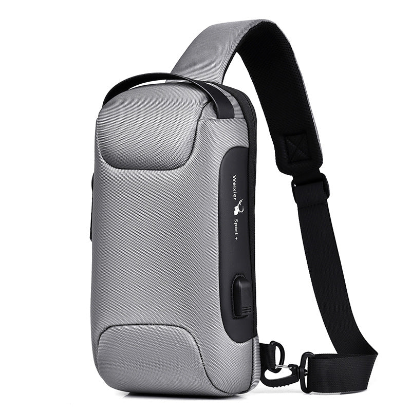 Wasserdichte USB-Diebstahlsicherung, Herren-Umhängetasche aus Oxford-Gewebe, multifunktionale Kurzreisetasche, Messenger-Brusttasche