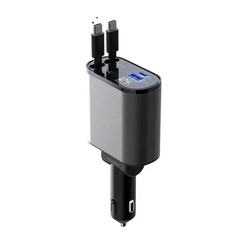 Metall-Autoladegerät 100W Superschnellladung Kfz-Zigarettenanzünder USB- und Typ-C-Adapter
