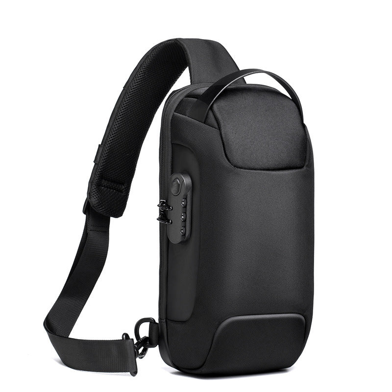 Wasserdichte USB-Diebstahlsicherung, Herren-Umhängetasche aus Oxford-Gewebe, multifunktionale Kurzreisetasche, Messenger-Brusttasche