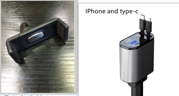 Metall-Autoladegerät 100W Superschnellladung Kfz-Zigarettenanzünder USB- und Typ-C-Adapter