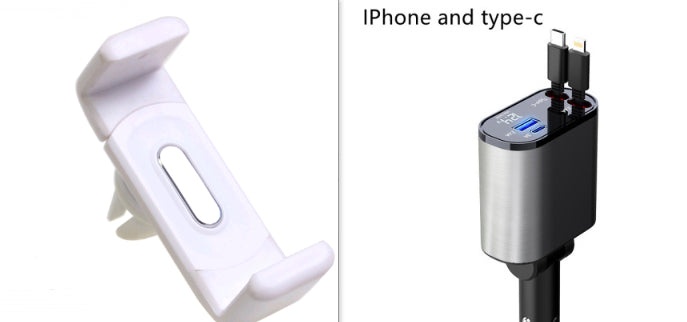 Metall-Autoladegerät 100W Superschnellladung Kfz-Zigarettenanzünder USB- und Typ-C-Adapter