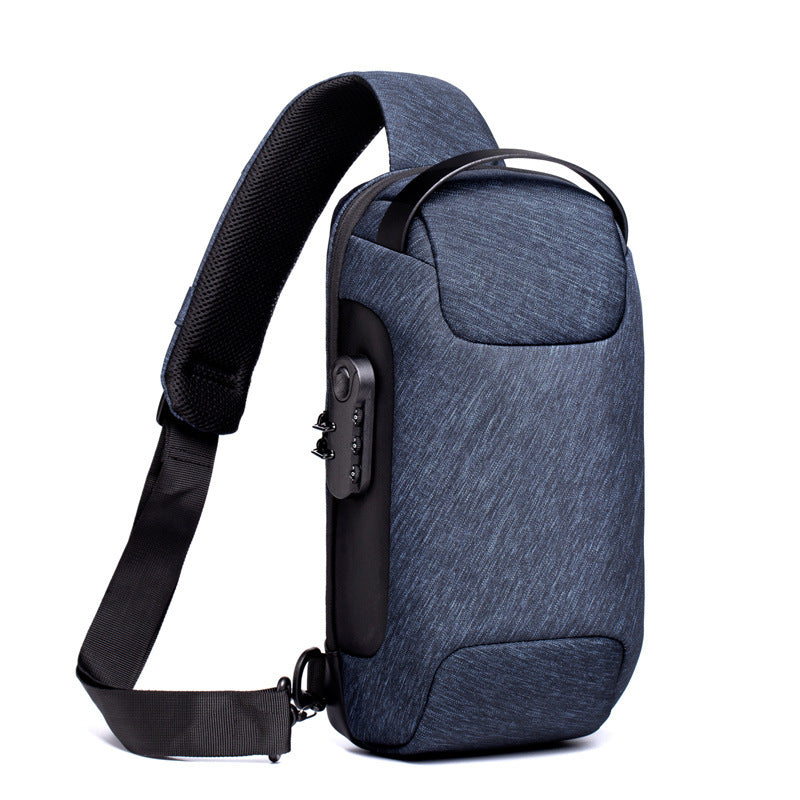 Wasserdichte USB-Diebstahlsicherung, Herren-Umhängetasche aus Oxford-Gewebe, multifunktionale Kurzreisetasche, Messenger-Brusttasche