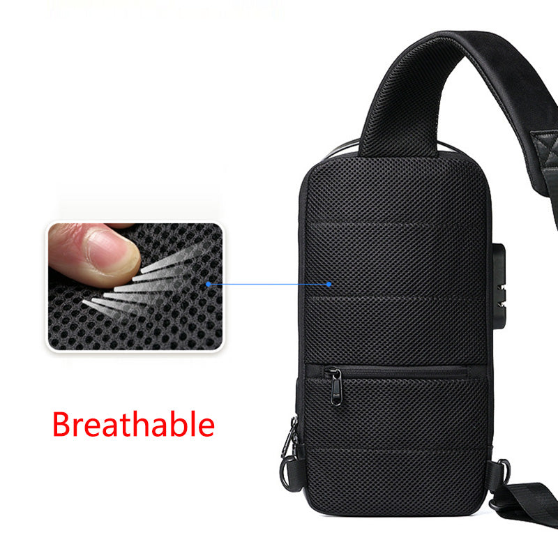 Wasserdichte USB-Diebstahlsicherung, Herren-Umhängetasche aus Oxford-Gewebe, multifunktionale Kurzreisetasche, Messenger-Brusttasche