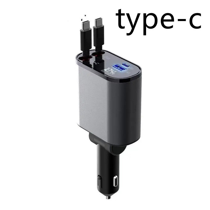 Metall-Autoladegerät 100W Superschnellladung Kfz-Zigarettenanzünder USB- und Typ-C-Adapter