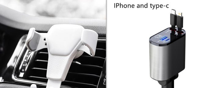 Metall-Autoladegerät 100W Superschnellladung Kfz-Zigarettenanzünder USB- und Typ-C-Adapter