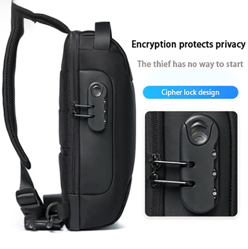 Wasserdichte USB-Diebstahlsicherung, Herren-Umhängetasche aus Oxford-Gewebe, multifunktionale Kurzreisetasche, Messenger-Brusttasche