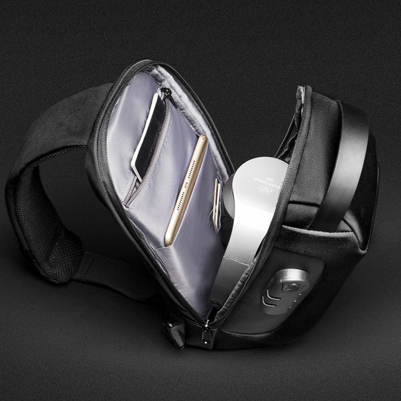 Wasserdichte USB-Diebstahlsicherung, Herren-Umhängetasche aus Oxford-Gewebe, multifunktionale Kurzreisetasche, Messenger-Brusttasche