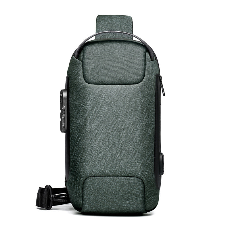 Wasserdichte USB-Diebstahlsicherung, Herren-Umhängetasche aus Oxford-Gewebe, multifunktionale Kurzreisetasche, Messenger-Brusttasche
