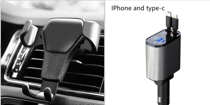 Metall-Autoladegerät 100W Superschnellladung Kfz-Zigarettenanzünder USB- und Typ-C-Adapter