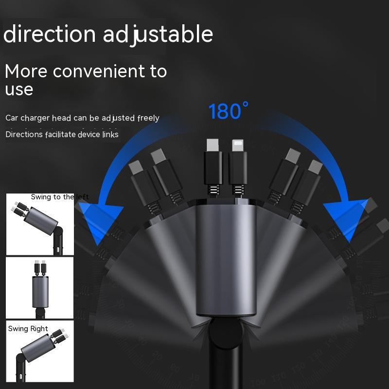 Metall-Autoladegerät 100W Superschnellladung Kfz-Zigarettenanzünder USB- und Typ-C-Adapter